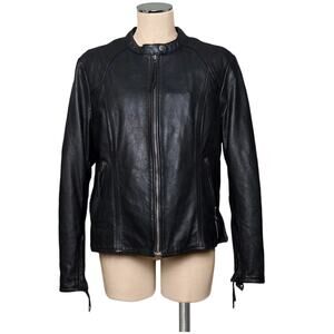 FIRST CLASSIC Leather Moto Black 100% Leather Bike Jacket Coat XXL